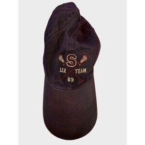 Vintage Structure Lacrosse LAX 1989 Baseball Cap Leather Strap Adjustable Blue
